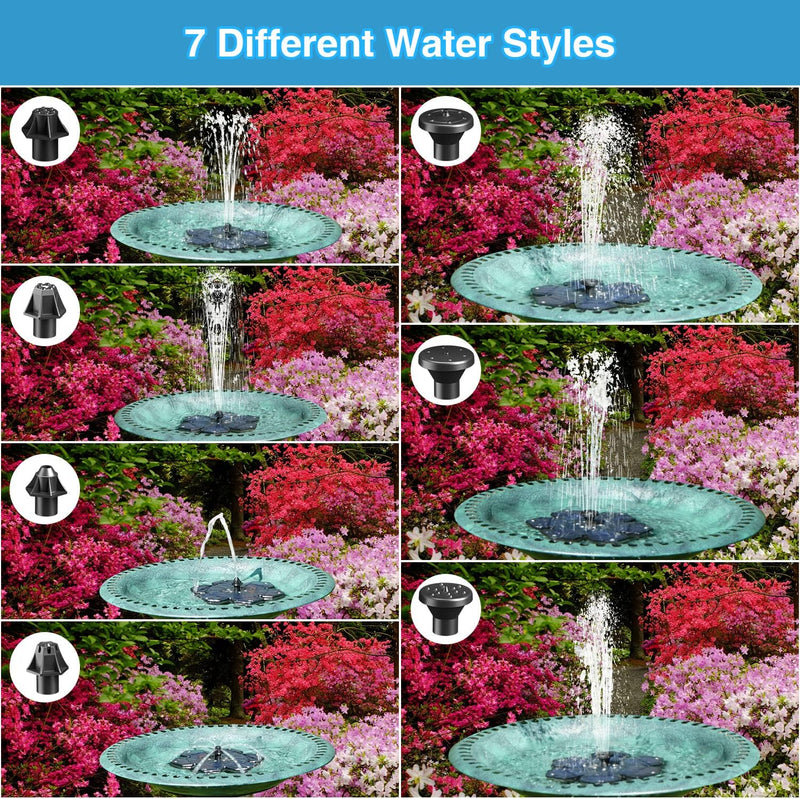 SZMP 2023 NEU Solar Springbrunnen für draussen,3.5W LED Solarbrunnen Teichpumpe mit 8 DIY Effekte,So