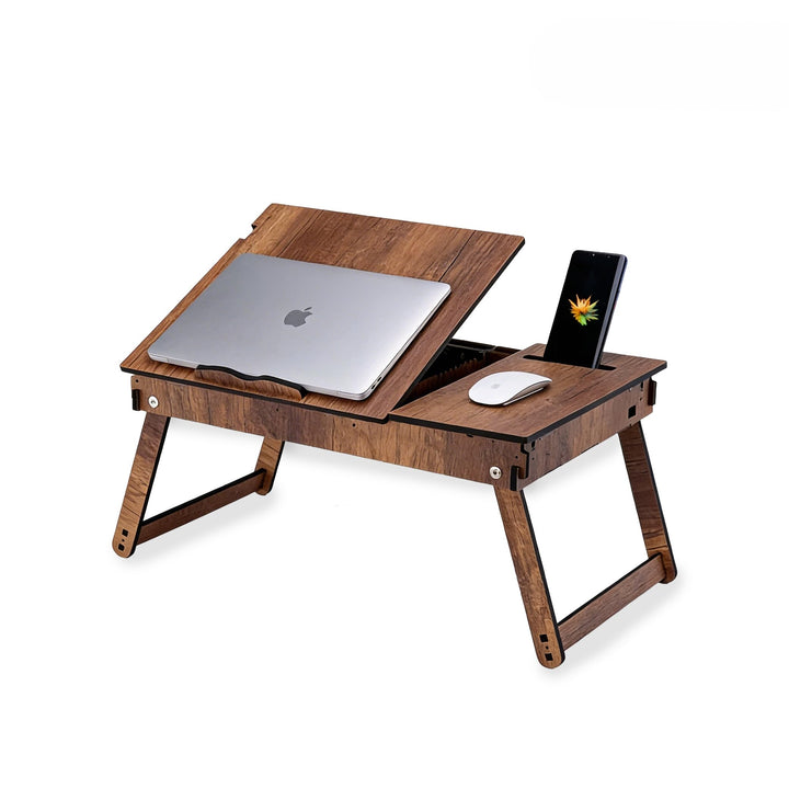 Vigo Wood Laptoptisch, Laptop-Ständer aus Holz für Bett, Verstellbarer Laptop-Schreibtisch und Kniet