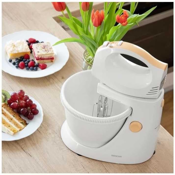 Handmixer mit Drehschale, 500 W, Weiss