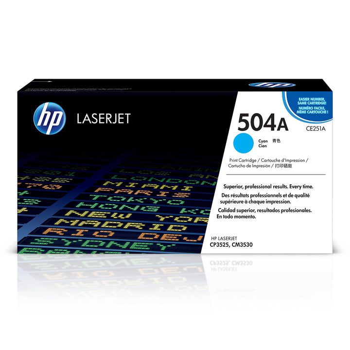 HP 504A (CE251A) Blau Original Toner für HP Color Laserjet CP3525, HP Color Laserjet CM3530 Cyan 7.0