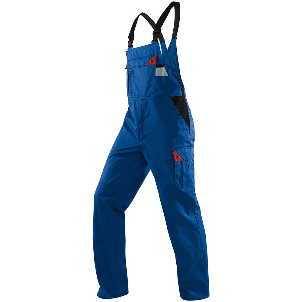 Kübler Arbeit Latzhose "Brand X", 1 Stück, 62, kornblumenblau/rot, 10855803-4650-62