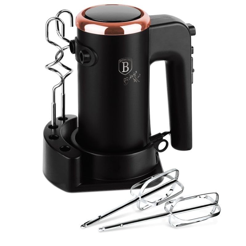 BERLINGER HAUS Handmixer mit Zubehör Black Rose Collection | Leistungsstark und Elegant