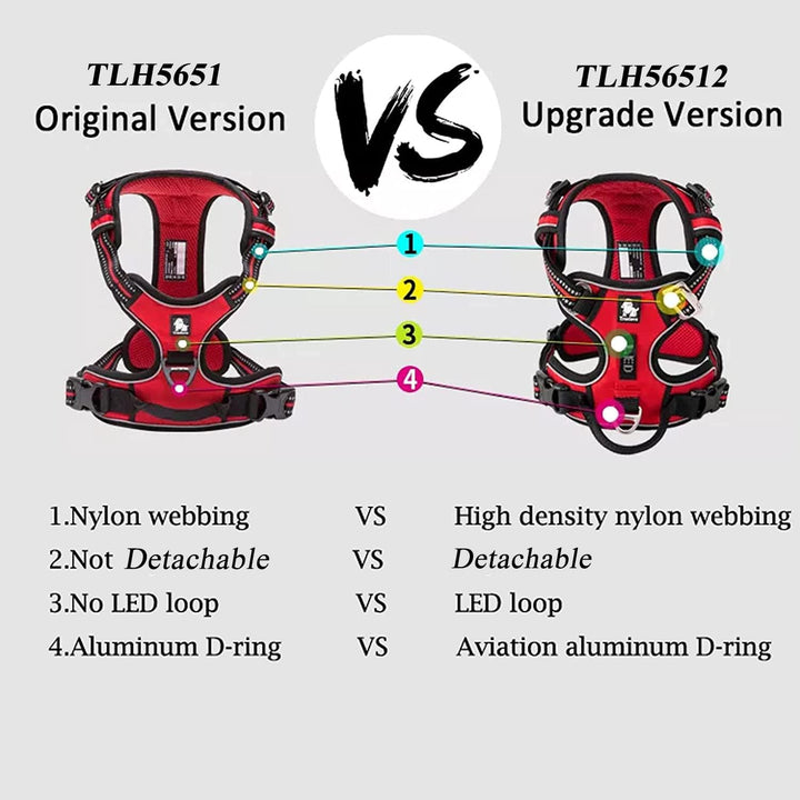 True Love Hundegeschirr, kein Ziehen, verstellbar, reflektierend, weiches Nylon, für kleine und gros