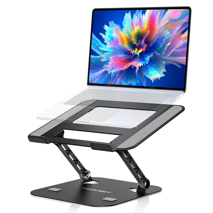 TECKNET Laptop Ständer Höhenverstellbar und Drehbar, Ergonomische Laptop Halterung Schreibtisch, Not