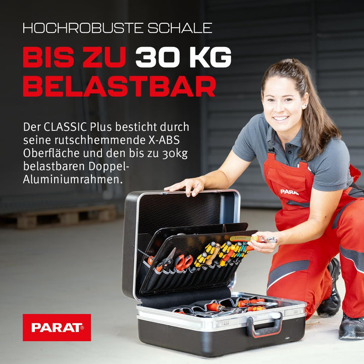 PARAT CLASSIC Plus Safe | Werkzeugkoffer leer mit Zahlenschloss für 50 Werkzeuge | inkl. BASIC Roll-