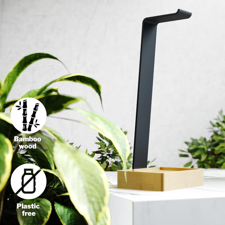 KD Essentials – Headset Ständer & Kopfhörer Halter, plastikfrei aus extrem stabilem Metall und Bambu