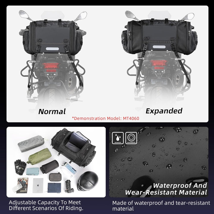 Rhinowalk Motorradtasche, Motorrad Hecktasche, wasserdichte Allwetter-/Kofferraum-/Gepäckträgertasch