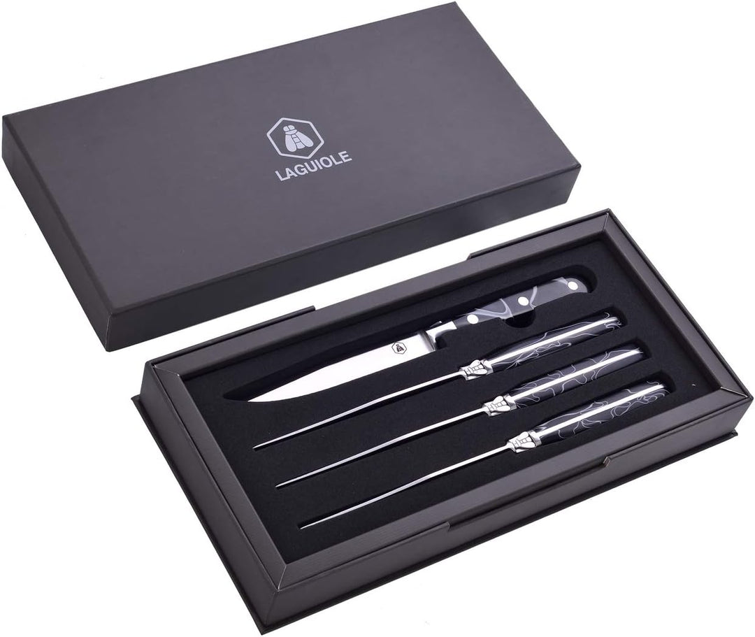 LAGUIOLE - Laguiole 4268473 Set mit 4 Steakmessern (22 cm) mit Edelstahlklinge und Harzgriff
