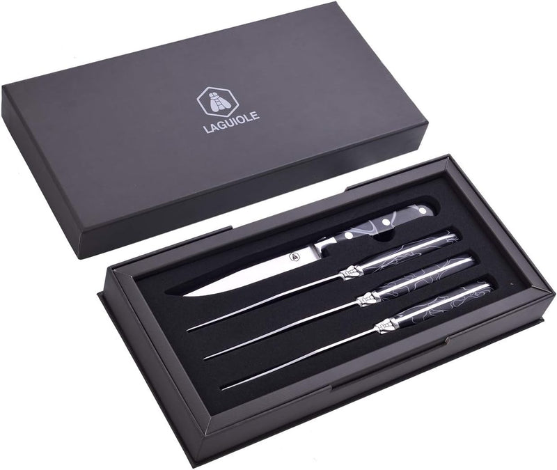 LAGUIOLE - Laguiole 4268473 Set mit 4 Steakmessern (22 cm) mit Edelstahlklinge und Harzgriff