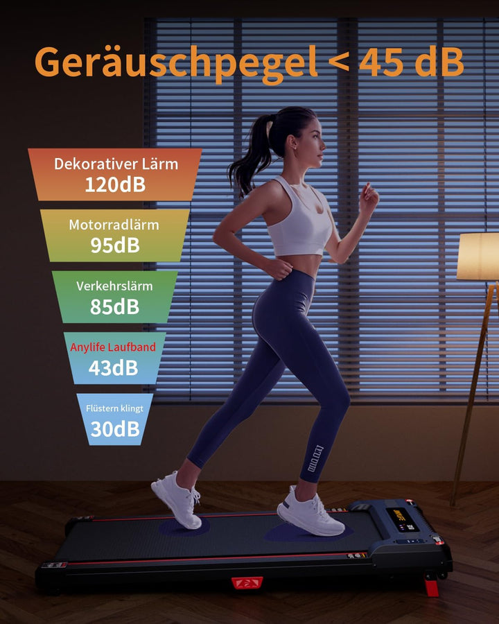 Anylife Laufband, Schreibtisch laufband,Walking Pad mit Steigung,kompakte Laufbänder，Walking Machine