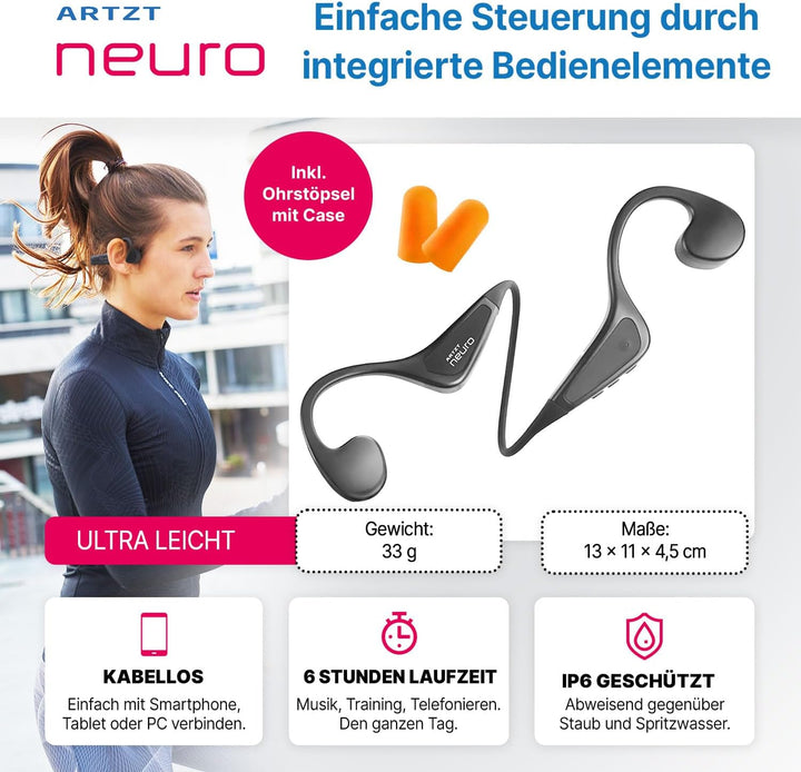SoundVibe II Knochenschall-Kopfhörer | Kabellos | Wasserdicht IPX6 | USB-C | Low Latency | Leichtgew