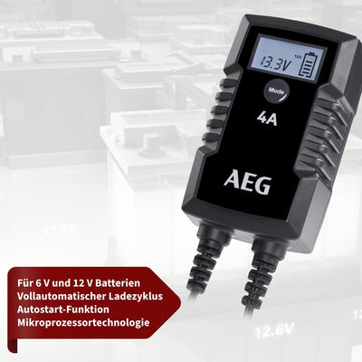 AEG Automotive 10616 Mikroprozessor-Ladegerät für Auto Batterie LD 4.0, 4 Ampere für 6/12 V, 7-HF La