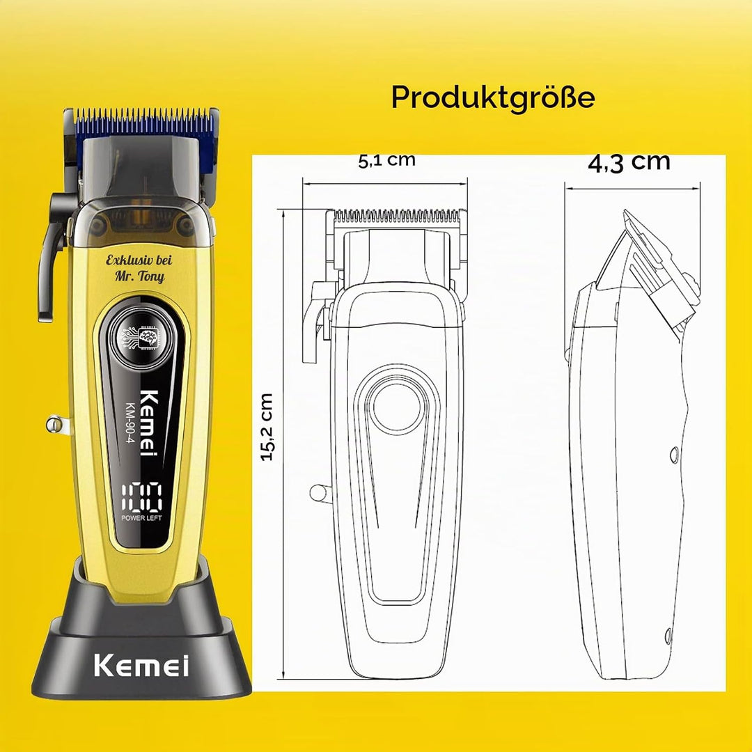 KEMEI KM-90-4 Professionelle schnurlose Haarschneidemaschine, verstellbare Klinge, Haar- &amp; Bartschne