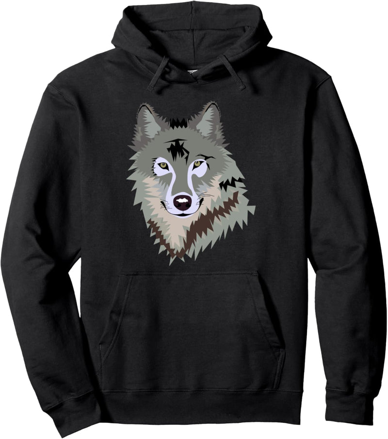 Grauer Wolf Pullover Hoodie