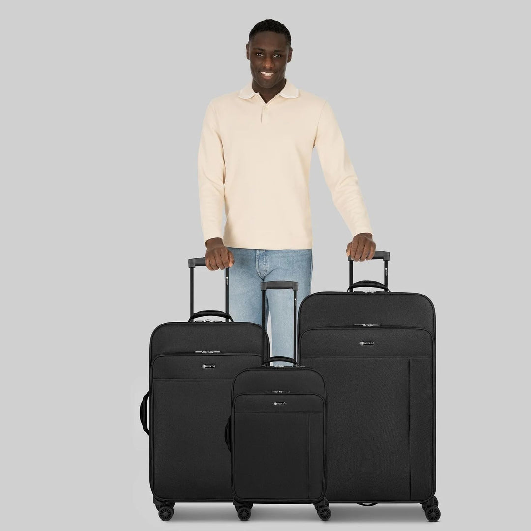 Kofferset 3 Teilig mit 4 Rollen, Reisekoffer Set XL M L, Trolley Koffer Weichgepäck Leicht & Robust,