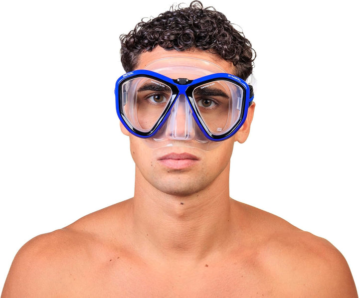 Seac Unisex-Adult Symbol Made in Italy Zweiglas-Tauchmaske mit Einer 3D-Schnalle direkt am Maskenkör