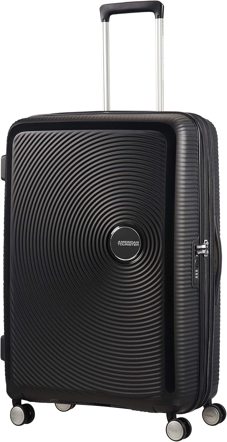 American Tourister Soundbox - Spinner L Erweiterbar Koffer, 77 cm, 110 L, Schwarz (Bass Black) Schwa