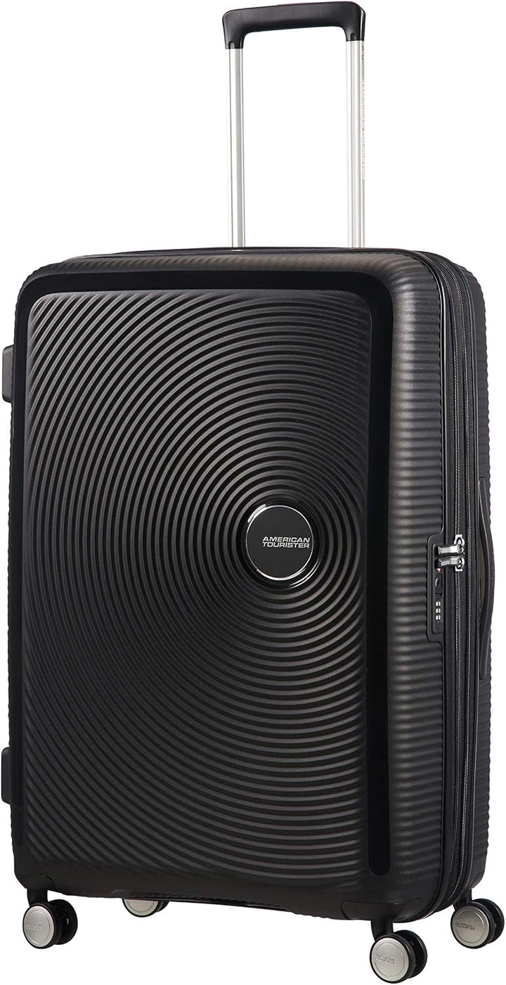 American Tourister Soundbox - Spinner L Erweiterbar Koffer, 77 cm, 110 L, Schwarz (Bass Black) Schwa