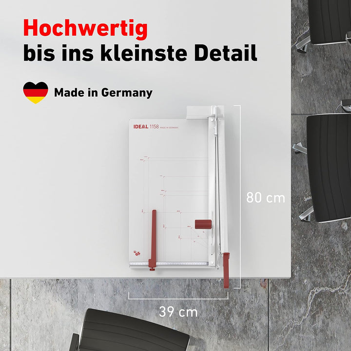 Ideal 1158 Schneidemaschine, Hebelschneider, Papierschneider (356 x 604 mm, Schnittlänge 580 mm, 40