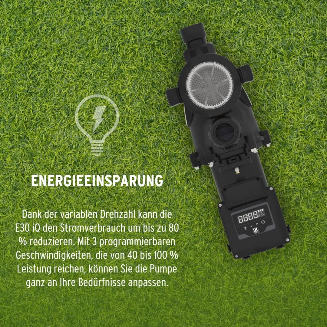 Zodiac E30 iQ 200 Pumpe mit variabler Geschwindigkeit, empfohlen für Pools bis 120 m³, hohe Energiee
