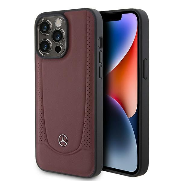 Mercedes MEHCP15LARMRE Hülle für iPhone 15 Pro 6.1" Rot hardcase Leather Urban Bengale