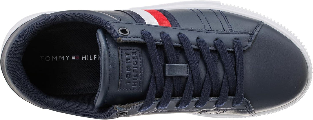 Tommy Hilfiger Herren Supercup Leather Fm0fm04706 Cupsole Sneaker 40 EU Blau Desert Sky, 40 EU Blau