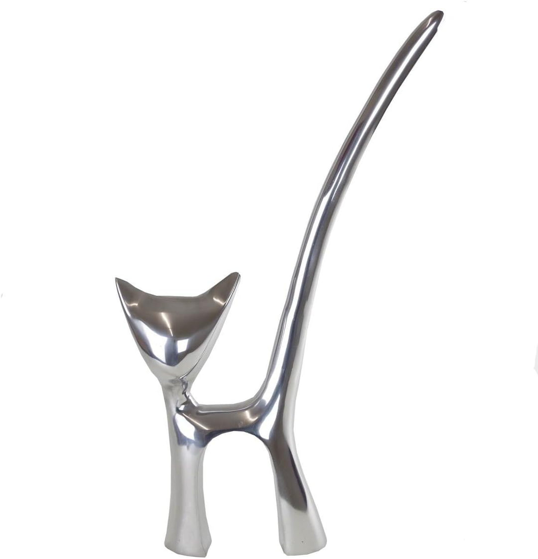 n-f GmbH Wanddeko Katzen 52x27x4cm Aluminium poliert Wandobjekt Katzenfiguren Skulpturen
