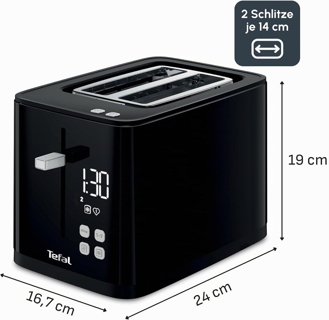 Tefal TL6408 Toaster | Für Zwei Lange Scheiben Favoriten-Einstellungen Countdown | Mit Digitaldispla