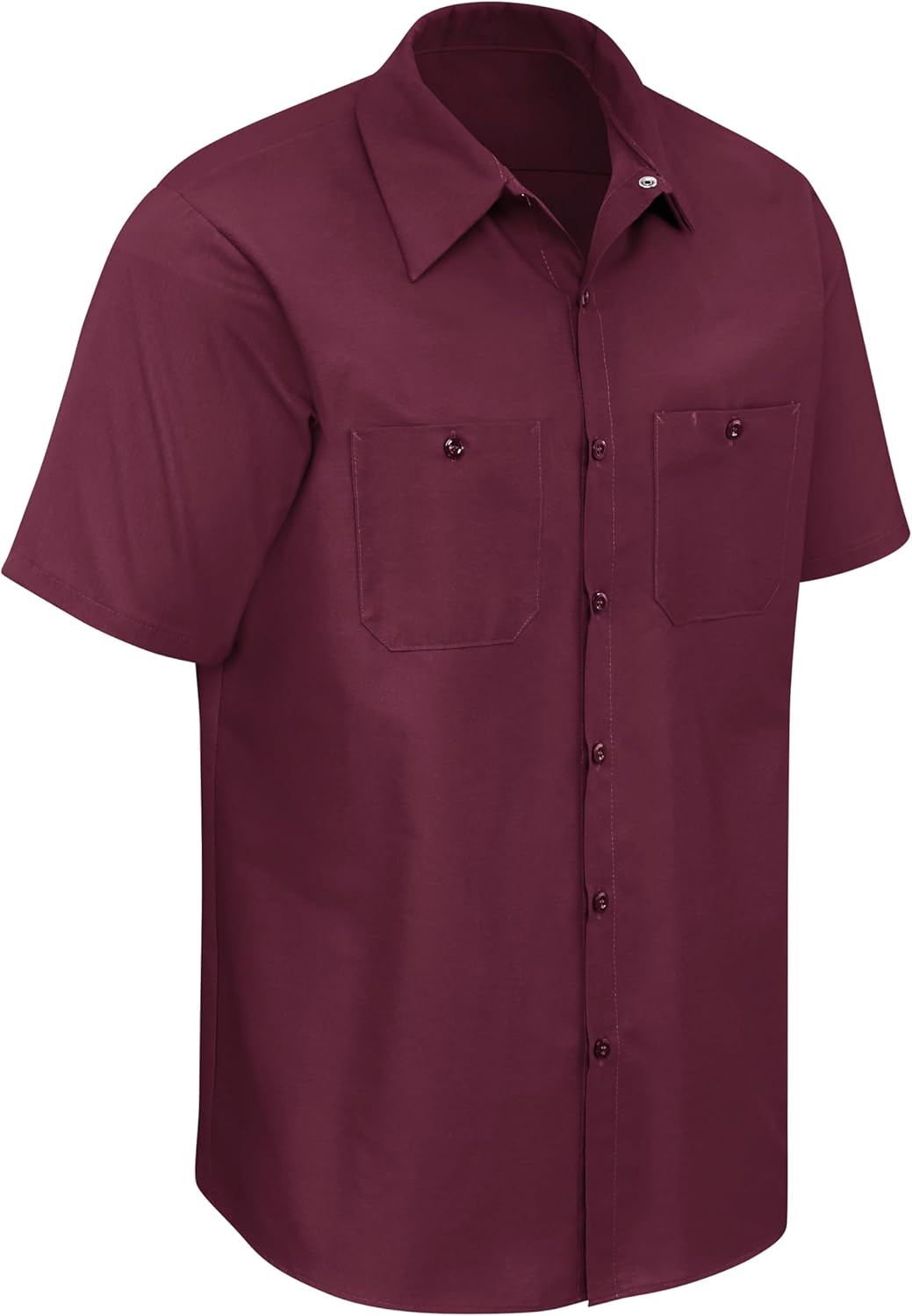 Red Kap Herren Men's Short Sleeve Industrial Work Shirt Work Utility Hemd (1er Pack) XL Burgunder, X