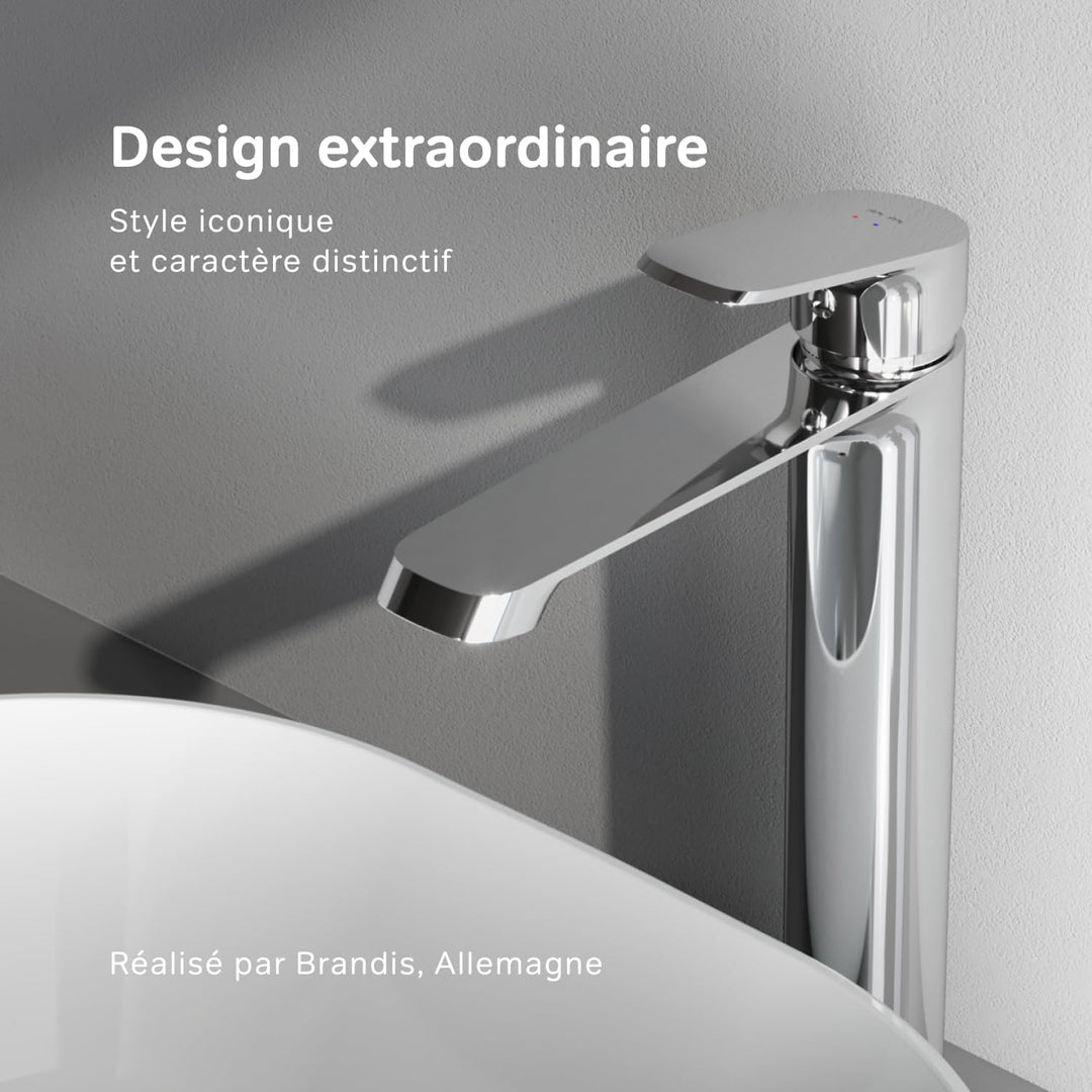 AM.PM Func Einhebel-Waschtischarmatur, Wasserhahn Bad Chrom für Waschbecken, Höhe 312mm, Einhandmisc