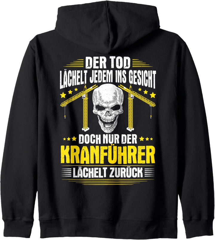 Kranfahrer Lächeln Kran Kranführer Kapuzenjacke