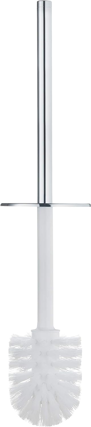 KEUCO Original Ersatz-Toilettenbürste mit Griff, Chrom Stiel, weisser Bürstenkopf, rostfrei, WC-Ersa