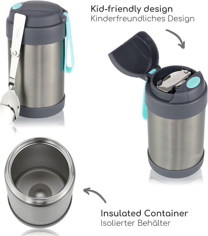Milu Thermobehälter 300, 440, 450, 650ml, 800ml | Edelstahl Warmhaltebehälter | Essensbehälter | Spe