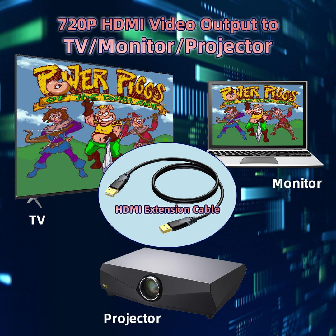 GO15 Retro-Videospielkonsole, Integrierte 12 VISCO- und 18 PIKO-Retro-Spiele mit echter Lizenz, Unte