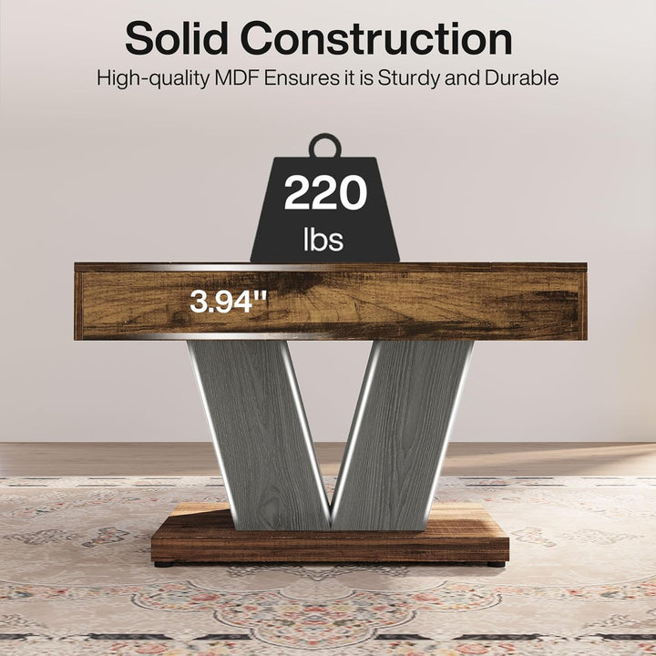 Tribesigns Quadratischer Kaffeetisch, quadratischer Holz-Kaffeetisch für Wohnzimmer, 80 cm, moderner