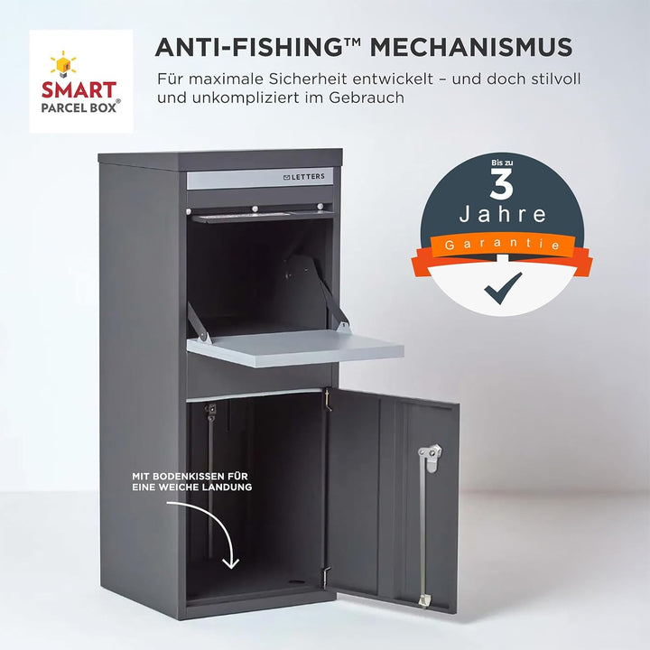 SMART PARCEL BOX Paketbox draussen, Standbriefkasten mit Paketfach, Paketbriefkasten XXL, grosse Pos