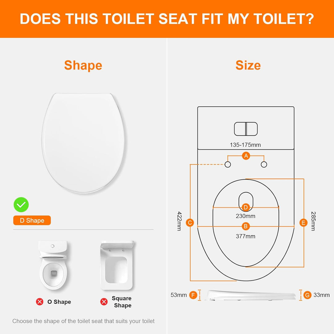 GRIFEMA WC Sitz mit Absenkautomatik-O Toilettendeckel Einfache Montage und Sauber, Klodeckel Quick-R