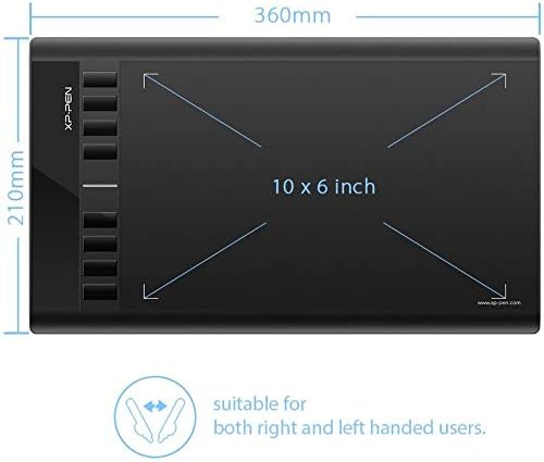 XP-PEN Grafiktablett Star03 V2, 30,5 cm, 8 Tasten, Hotkeys Stylus, ohne Batterien mit 8192 Ebenen
