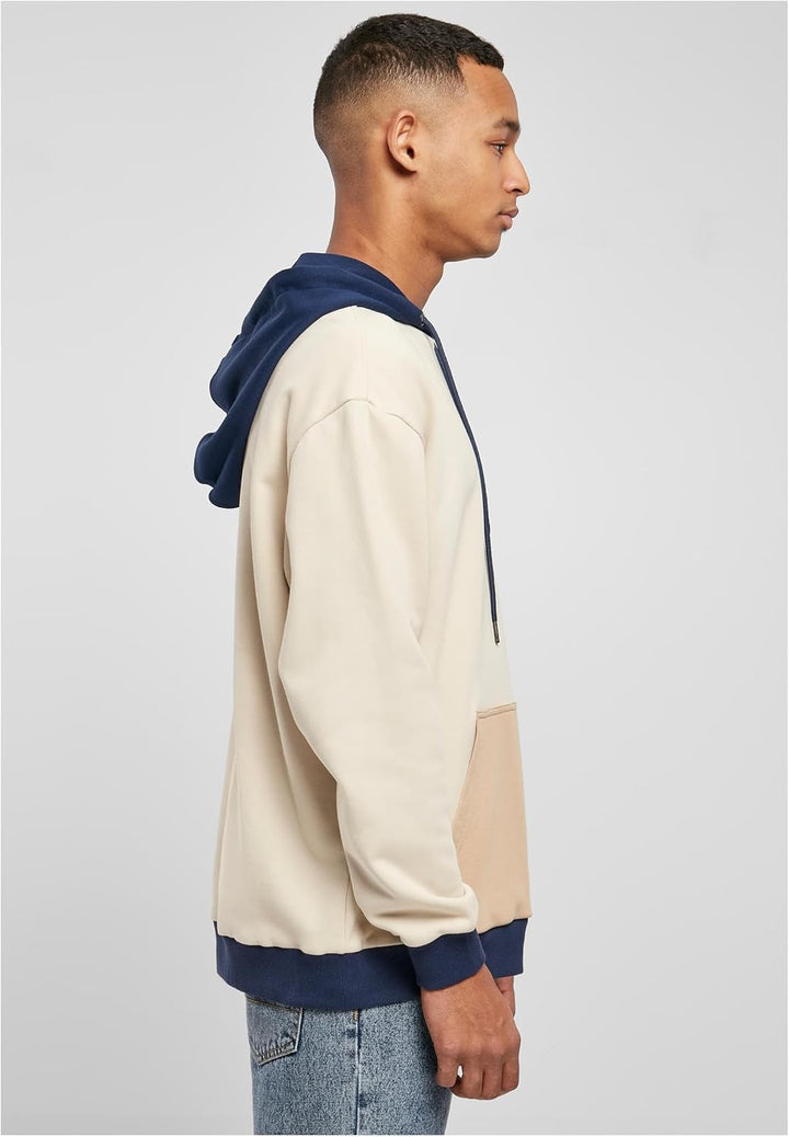 Urban Classics Oversized Color Block Hoody, Herren Kapuzenpulli aus Terry-Stoff mit Kängaru-Tasche,