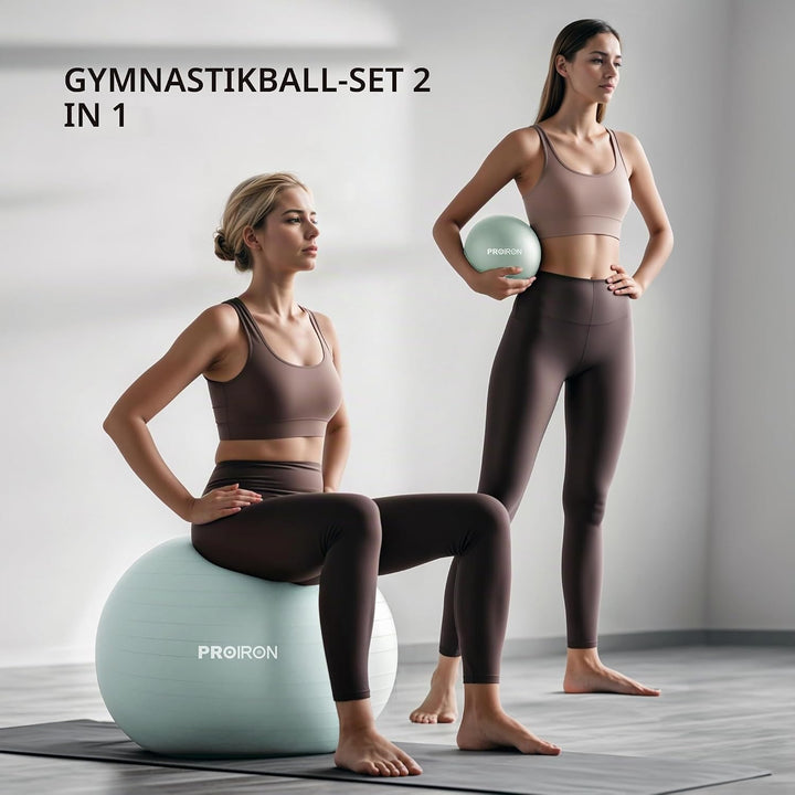 PROIRON Gymnastikball+25cm Klein Pilates Ball Set, Pezziball Sitzball Trainingsball Fitnessball &amp; Ba