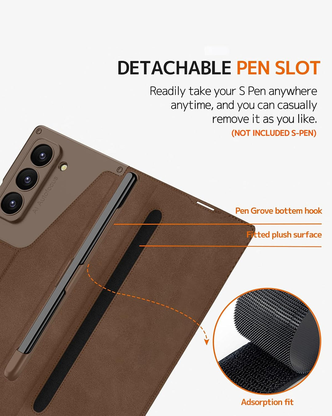 NINKI für Samsung Galaxy Z Fold 7 Wallet Case mit Displayschutz,Scharnierschutz 2 Kartensteckplätze