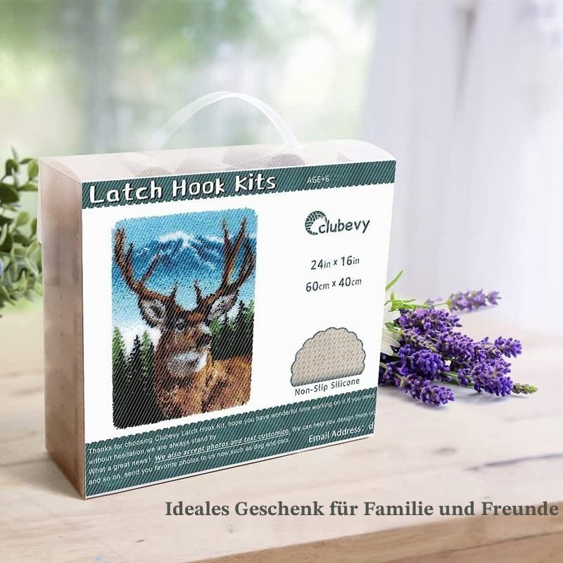 ROCKY&amp;CHAO Knüpfteppich Zum Selber knüpfen, Knüpfsets Latch Hook Kit Selbst Knüpfen Set für Kinder u