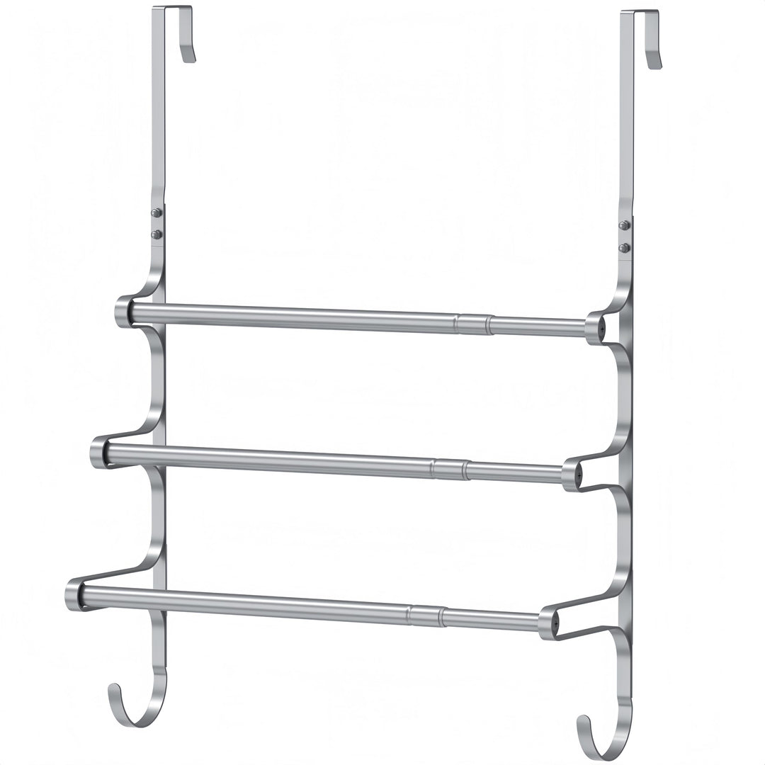 Teleskop Tür-Handtuchstange Bad 35-60cm | Türgarderobe zum Einhängen Badezimmer, 3-stufiger Handtuch