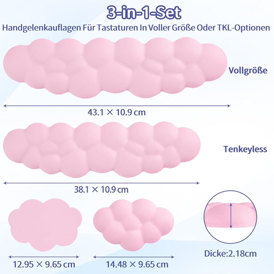 Sushret Wolke Handballenauflage Tastatur, Ergonomisches Wolke Handauflage Tastatur Mit PU Leder Memo
