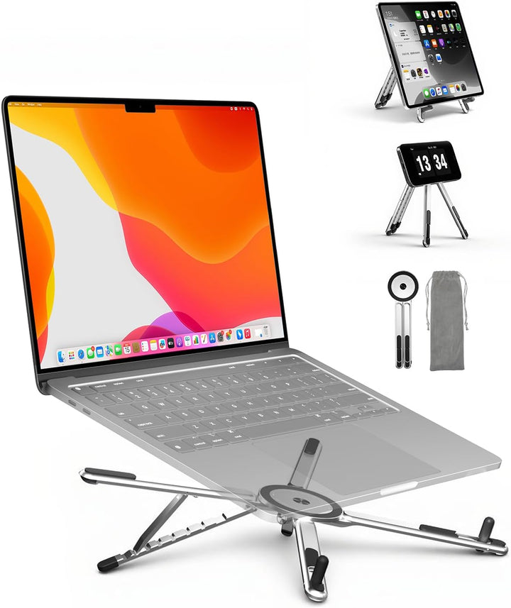 Laptop Ständer faltbar, 3-in-1 höhen- und winkelverstellbarer Laptopständer Aluminiumlegierung, belü