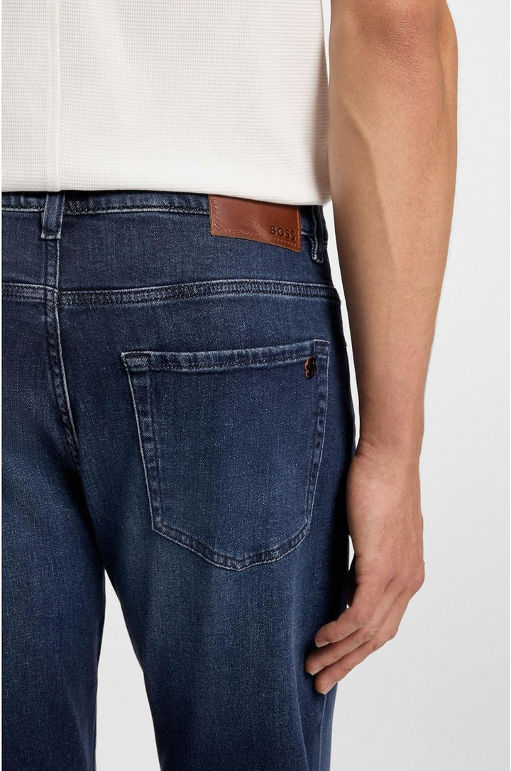 BOSS Herren Maine BC-L-P Regular-Fit Jeans aus blauem Super-Stretch-Denim 30W / 32L Navy410, 30W / 3