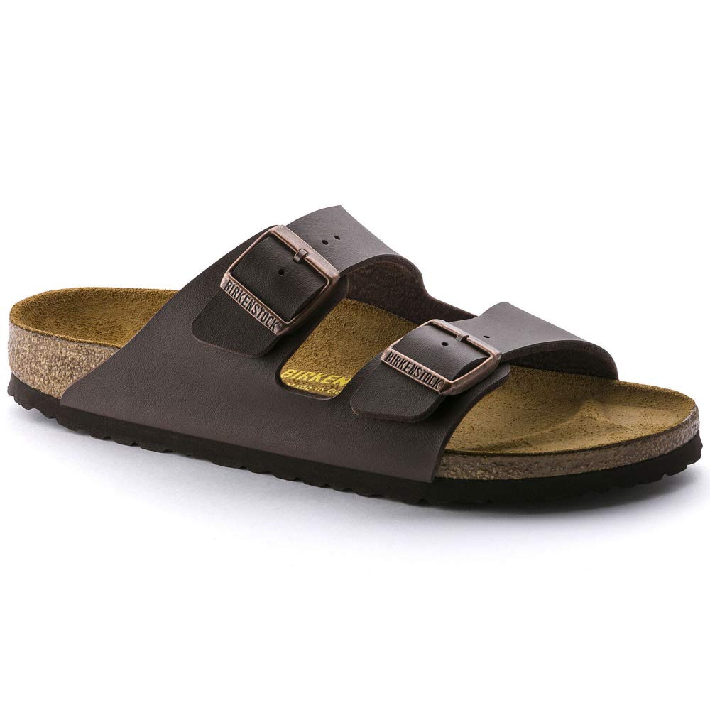 BIRKENSTOCK Unisex Arizona Birko-Flor Nubukleder Weit Pantoletten 40 EU Braun Dunkelbraun, 40 EU Bra