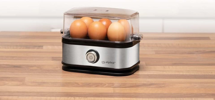 ALPINA Eierkocher, 210 Watt, Silber-Schwarz
