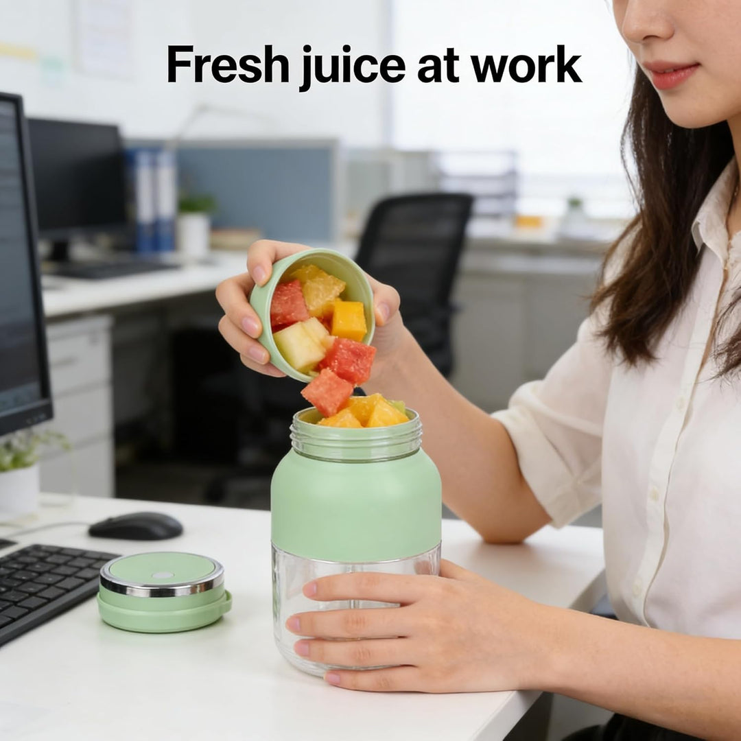 Fresh Juice Mixer Flasche, Smoothie Maker to Go, 1200 ml Flaschenmixer mit 38 Klingen, Tragbarer Mix