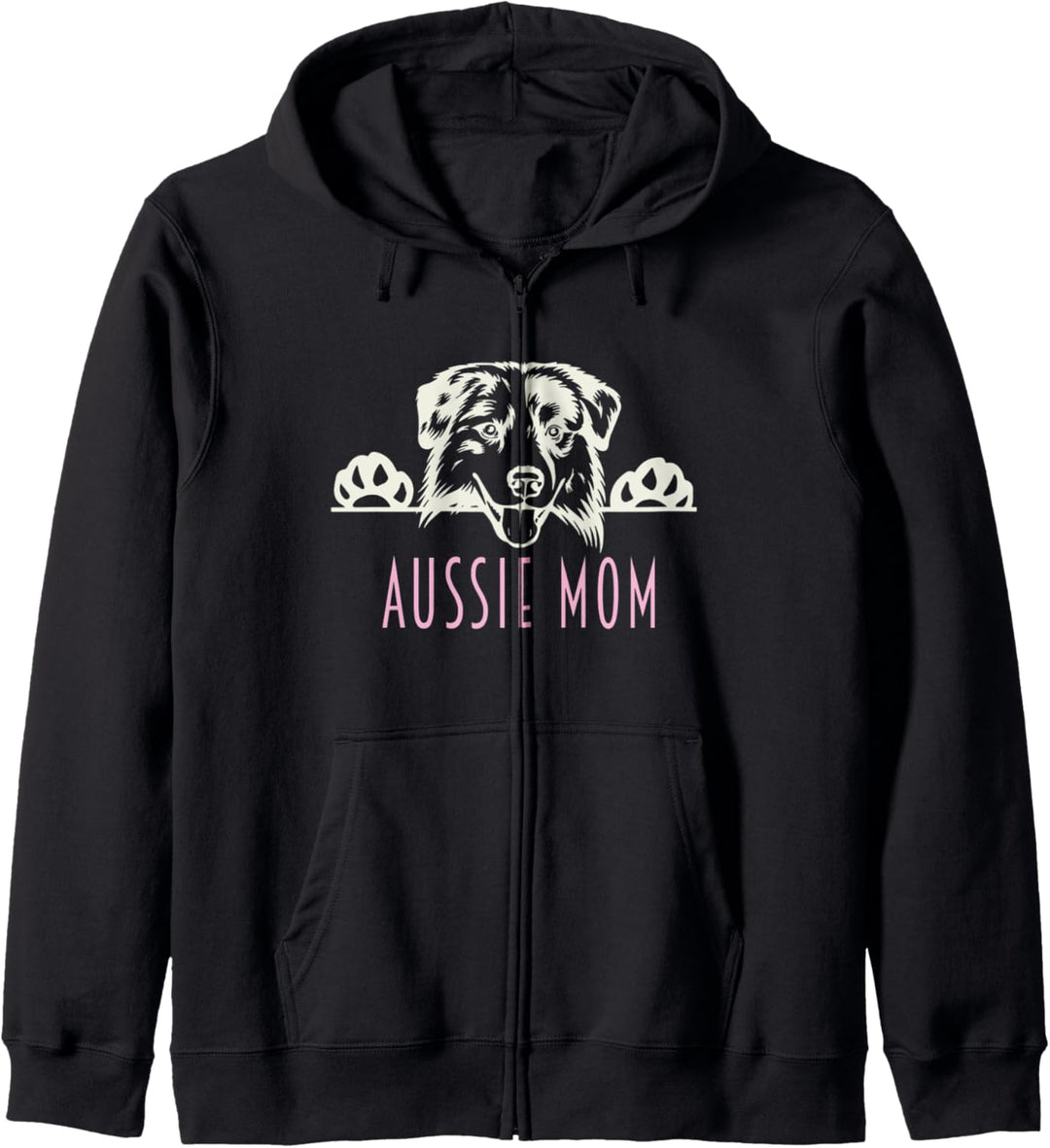 Aussie Mom with Australian Shepherd Dog Kapuzenjacke